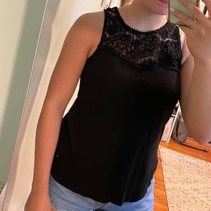 Black detailed tank top size small
